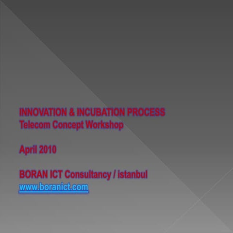 innovation and incubation workshop for Telecom