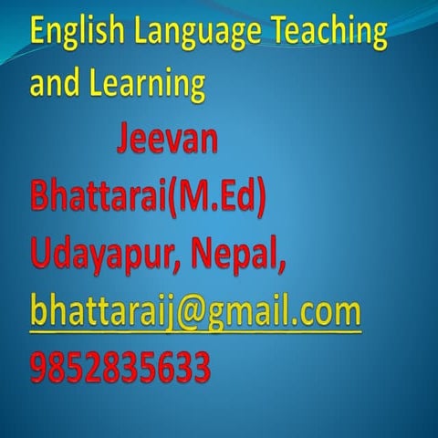Innovation in english language teaching and learning 1