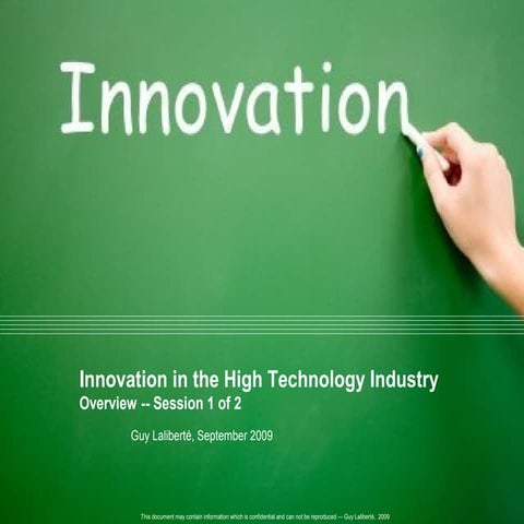 Innovation In High Technology (1/2)