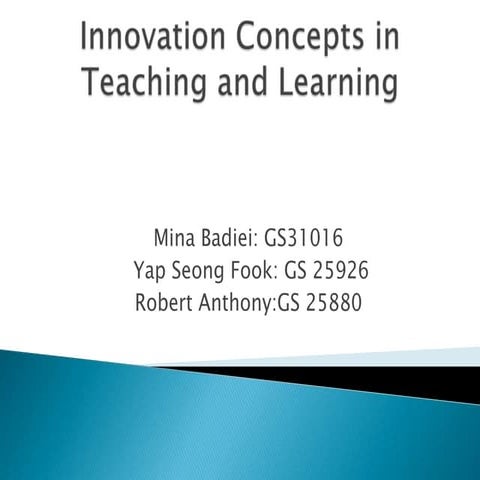 Innovation in instruction  