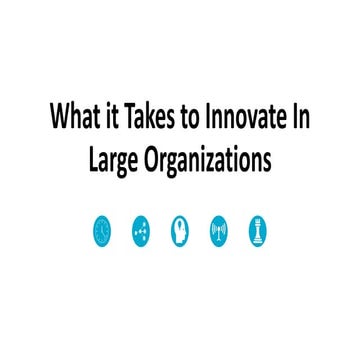 What it Takes to Innovate in Large Organizations