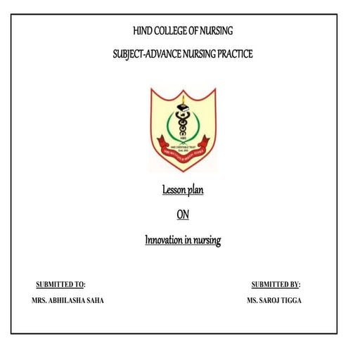 INNOVATION IN NURSING the fast development of health care sector