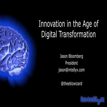 Innovation in the age of digital transformation