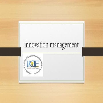 Innovation management