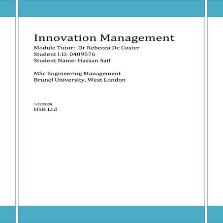 Innovation management   case study