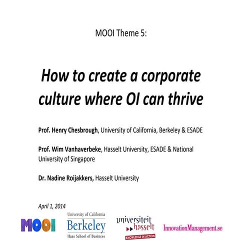 Innovation management open innovation management culture