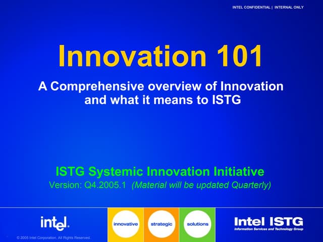 Innovation management speaker notes