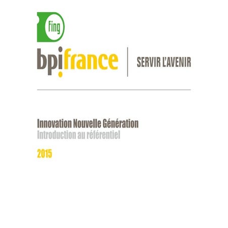 Référentiel Innovation nouvelle génération bpifrance/Fing - Introduction