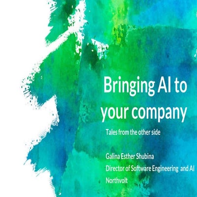 Bringing AI to your company (Innovation Pioneers 2018)