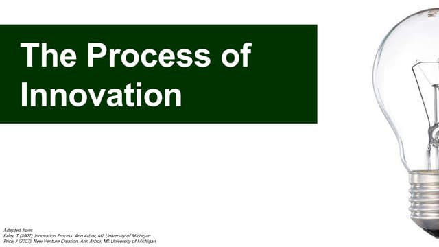The Process of Innovation