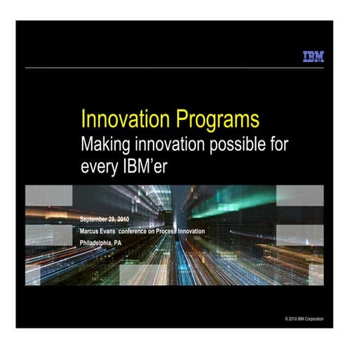Innovation programs overview innov event sept 2010 v5.1
