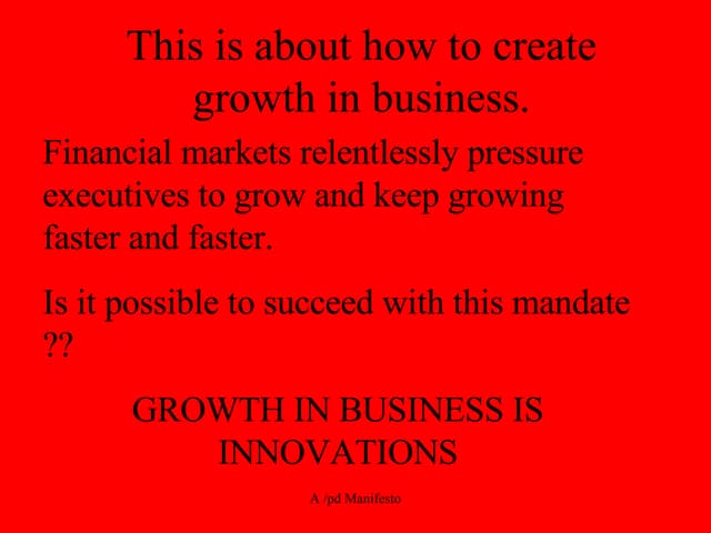 Innovations Manifesto