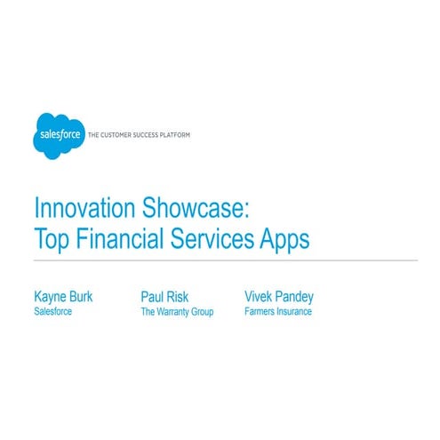 Innovation Showcase: Top Financial Services Apps Built on App Cloud