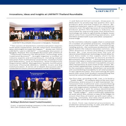 Innovations, ideas and insights at linfinity thailand roundtable