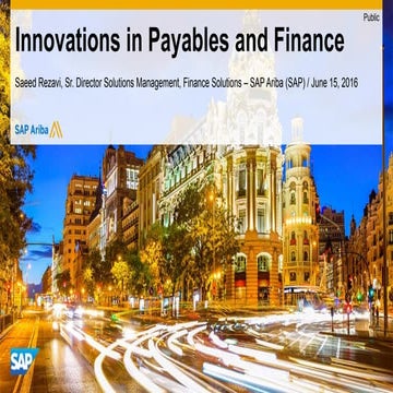 Innovations in Payables and Finance