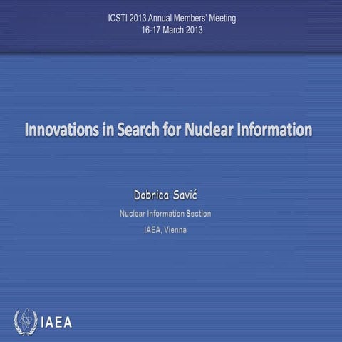Innovations in search for nuclear information