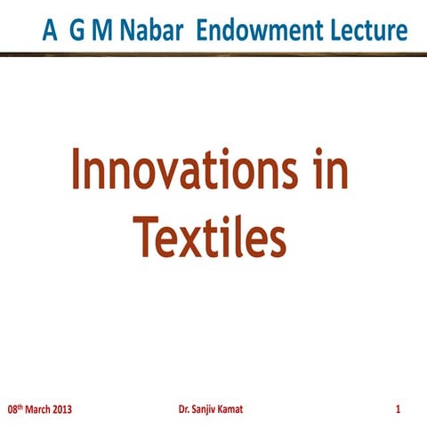 Textile Technological Innovation in Fashion. | PPTX