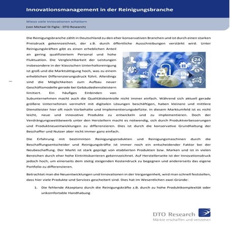 Innovationsmanagement in der Reinigungsbranche: Wieso viele Innovationen scheitern