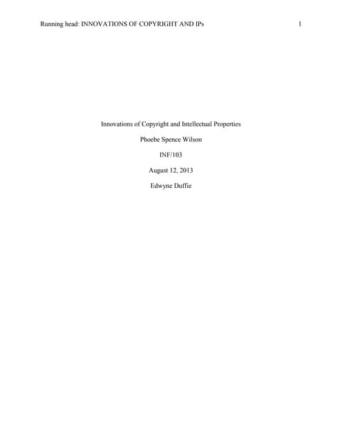 "Innovations" of copyright and intellectual properties