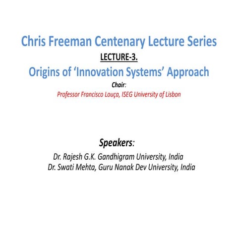 Innovation system 101-lecture-3