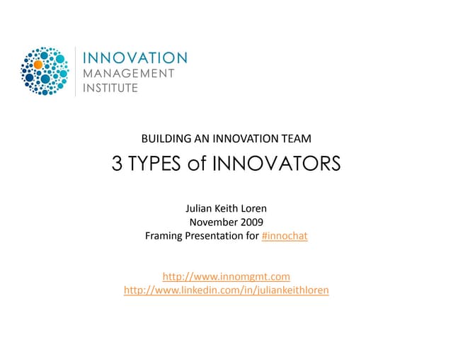 Innovation Team Topic01 3 Innovator Types