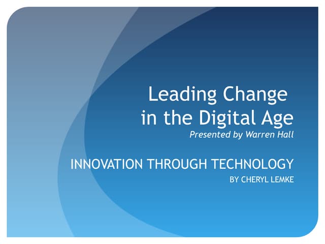 Innovation through technology a (lemke)