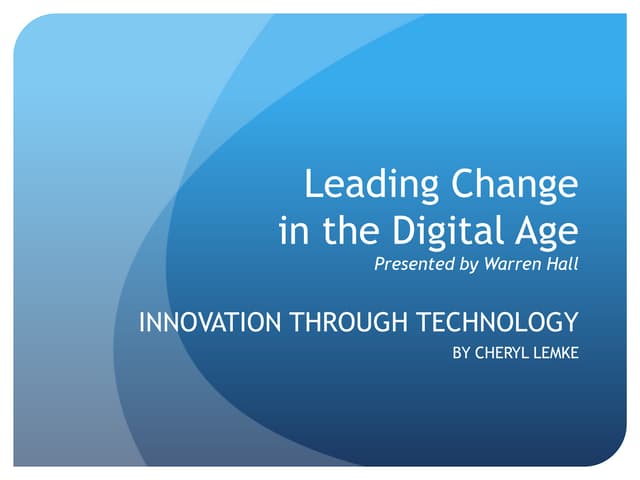 Innovation throughtechnology(lemke)