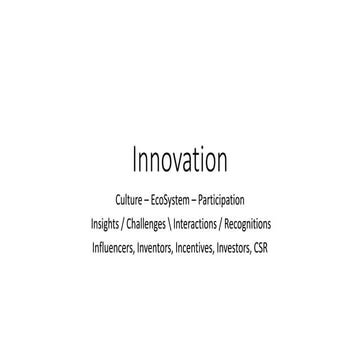 Catalyzing Innovation