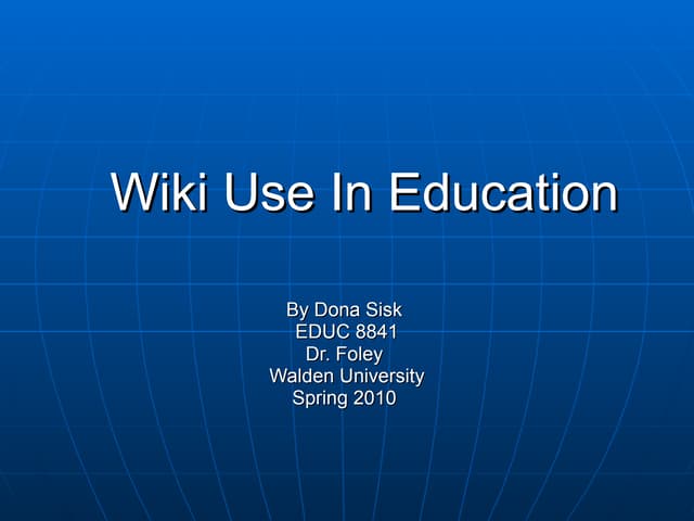 Innovation wikis in education mutlimedia final project