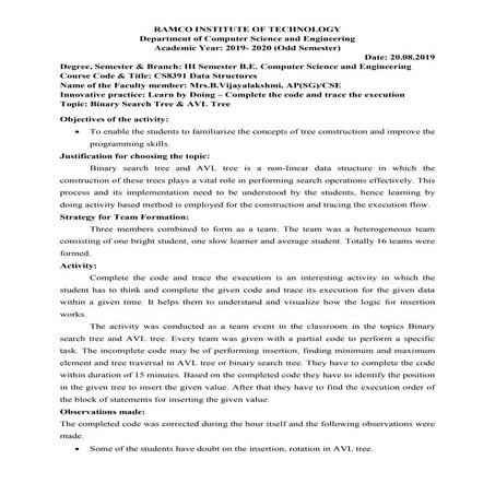 Innovative  Practice- Learning by doing- Complete the code and trace the execution