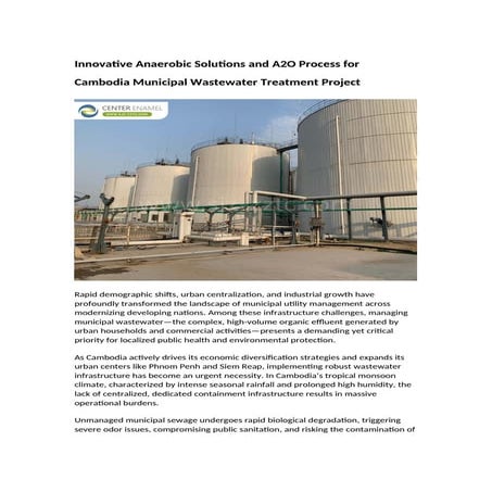 Innovative Anaerobic Solutions and A2O Process for Cambodia Municipal ...