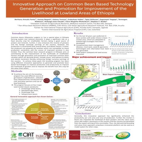 Innovative approach on common bean based technology generation and promotion for improvement of the livelihood at lowland areas of ethiopia
