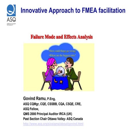 Innovative Approach to FMEA Facilitation