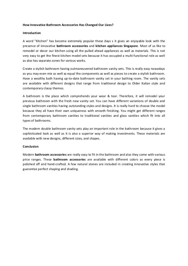 Innovative Bathroom Accessories