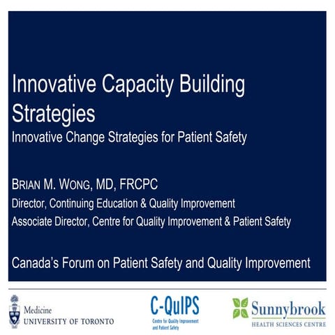 Innovative change strategies for patient safety (1 of 2)