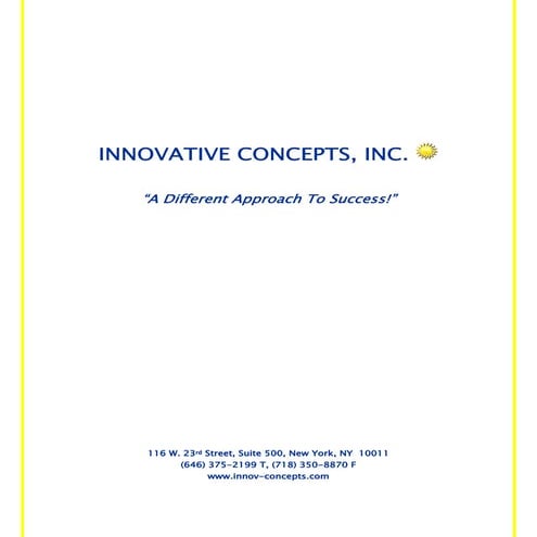 Innovative Concepts Brochure No Photos