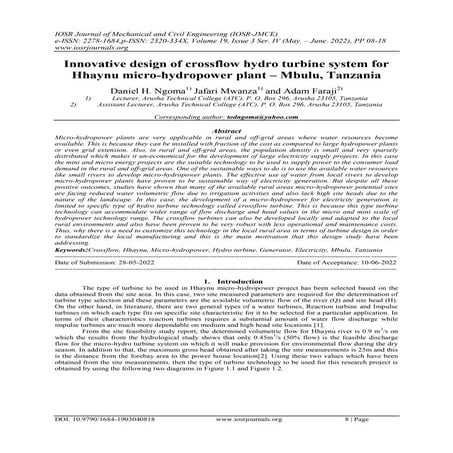 Design and Fabrication of Runner Blades of Cross Flow Turbine | PDF