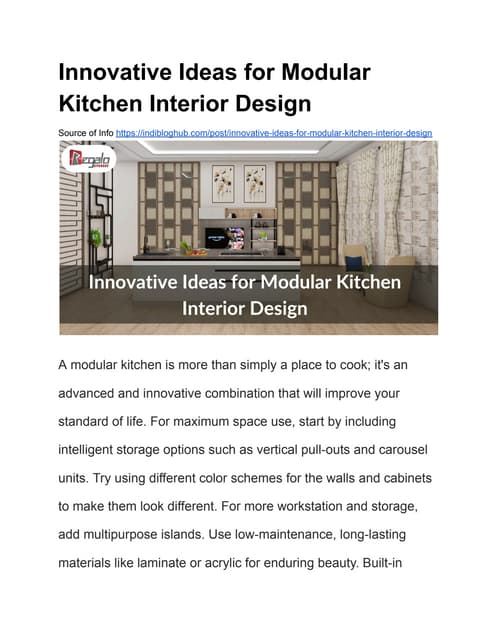 Modular Kitchen Design | Modular Kitchen Price | RegaloKitchens.pdf