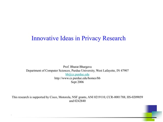 Innovative Ideas in Privacy Research.ppt