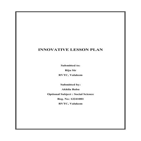 Innovative lesson plan | DOC
