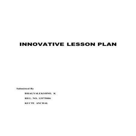 Innovative lesson plan | DOCX