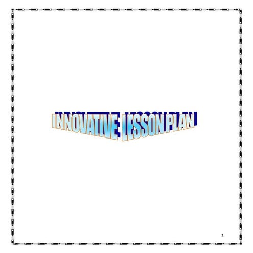 Innovative lessonplan