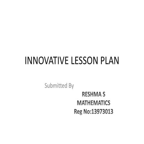 Innovative lesson plan