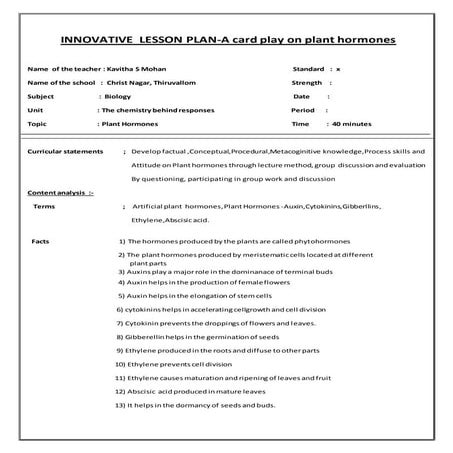 Innovative lesson plan | DOCX