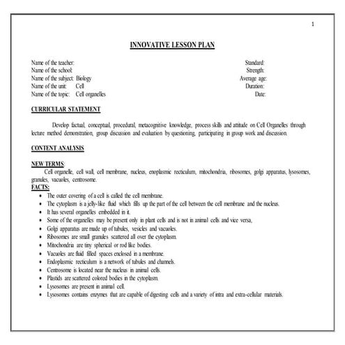 Innovative lesson plan | DOCX