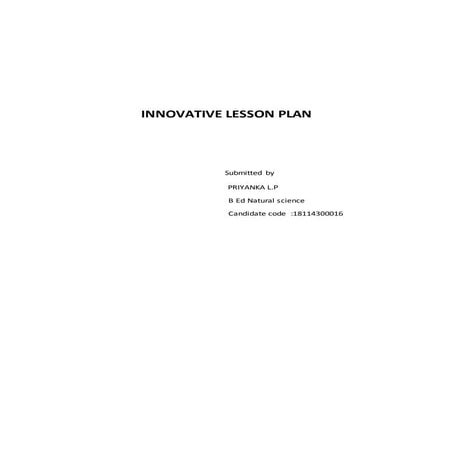 Innovative lesson plan | DOCX