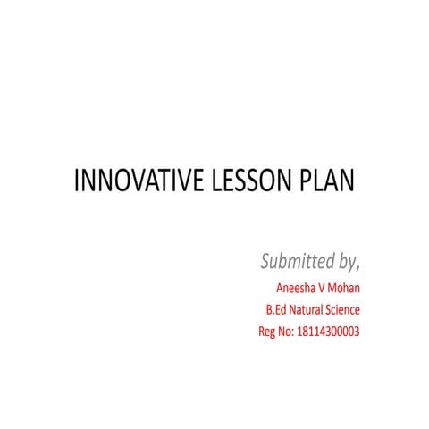 Innovative lesson plan
