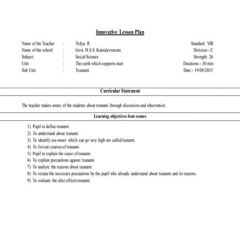 Innovative lesson plan | DOCX