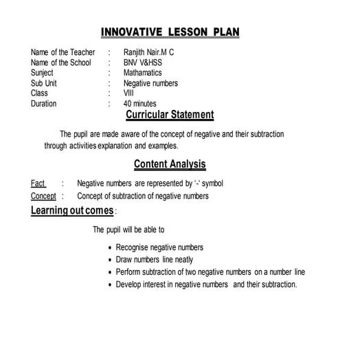 Innovative lesson plan final | DOCX