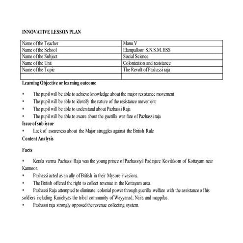 Innovative lesson plan manu.v